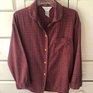 Night shirt red plaid flannel.
